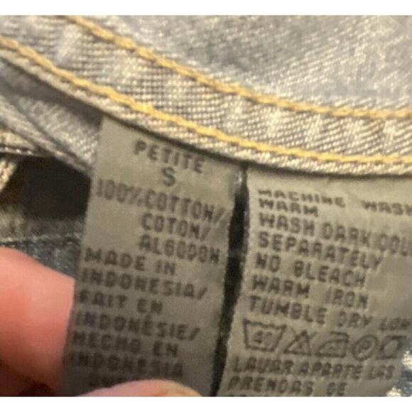 Liz Wear V Neck Denim Jacket Size Small Petite Long Sleeve Casual Vintage - Picture 11 of 16